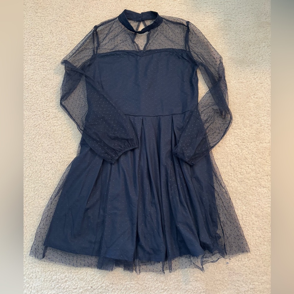 Girls size 13-14Y navy blue dress